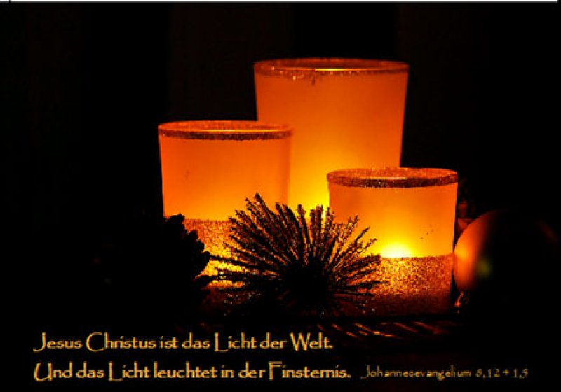 Weihnachtskarte 015 - Johannes 8,12 + 1,5