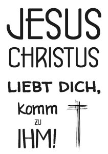 100 Aufkleber Jesus Christus liebt dich - s/w