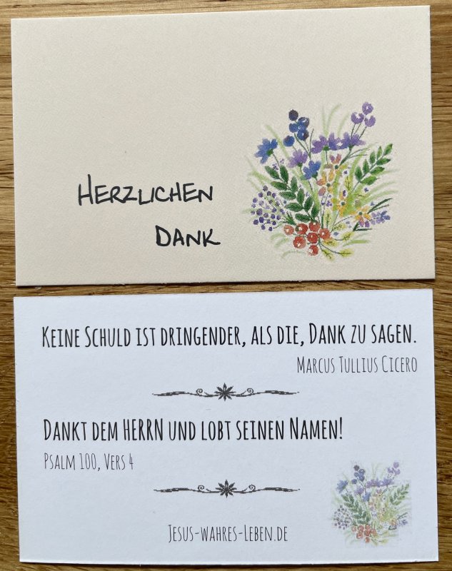 Danke-Kärtchen Blumen