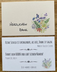 Danke-Kärtchen Blumen