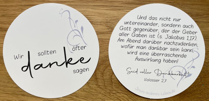 Danke-Kärtchen rund