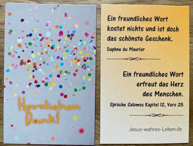 Danke-Kärtchen Konfetti