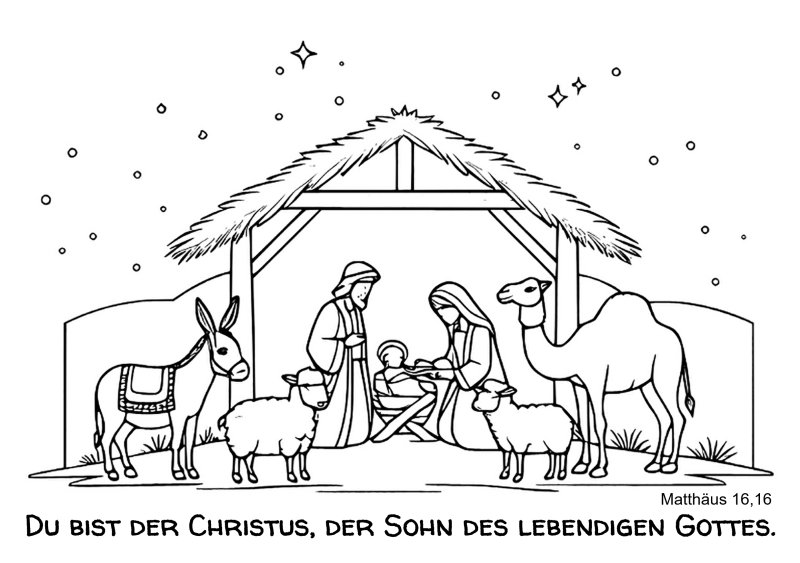 Adventskalender & Malbild Weihnachten für Kinder/Familien